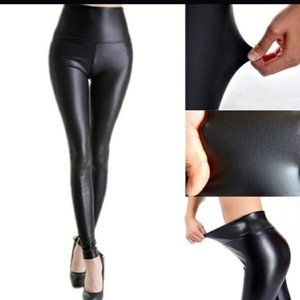 Black Faux Leather High Waist Legging